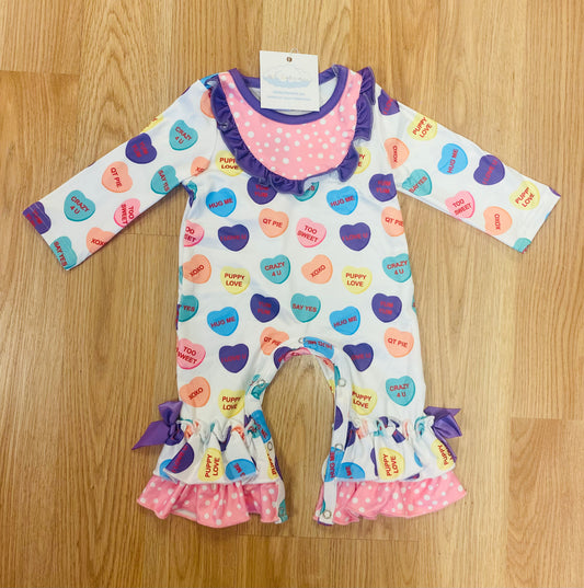 Conversation Hearts Romper 6/12m