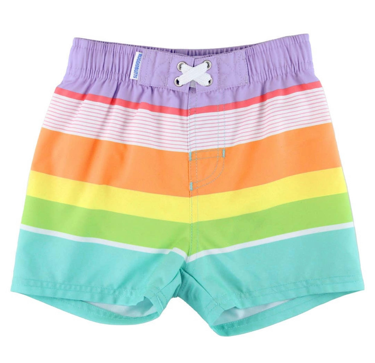 Rugged Butts: Island Rainbow Multi Stripe Swim Trunks